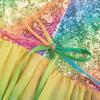 imageGRACE KARIN Girls Sequin Formal Dress Sequin Pageant Wedding Guest Dresses Birthday Fancy One Shoulder Dress Size 614Multicolor Rainbow