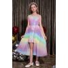 imageGRACE KARIN Girls Sequin Formal Dress Sequin Pageant Wedding Guest Dresses Birthday Fancy One Shoulder Dress Size 614Rainbow Color