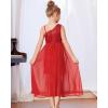 imageGRACE KARIN Girls Sequin Formal Dress Sequin Pageant Wedding Guest Dresses Birthday Fancy One Shoulder Dress Size 614Red