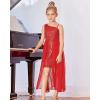imageGRACE KARIN Girls Sequin Formal Dress Sequin Pageant Wedding Guest Dresses Birthday Fancy One Shoulder Dress Size 614Red