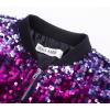 imageGRACE KARIN Girls Sequin Jacket Kids Bomber Zip Outwear Sparkle Fall Costume Top Dress Coat Size 514Blue Yellowpurple