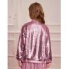 imageGRACE KARIN Girls Sequin Jacket Kids Bomber Zip Outwear Sparkle Fall Costume Top Dress Coat Size 514Peach Pink