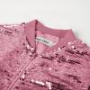 imageGRACE KARIN Girls Sequin Jacket Kids Bomber Zip Outwear Sparkle Fall Costume Top Dress Coat Size 514Peach Pink