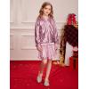 imageGRACE KARIN Girls Sequin Jacket Kids Bomber Zip Outwear Sparkle Fall Costume Top Dress Coat Size 514Peach Pink