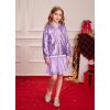 imageGRACE KARIN Girls Sequin Jacket Kids Bomber Zip Outwear Sparkle Fall Costume Top Dress Coat Size 514Purple