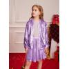 imageGRACE KARIN Girls Sequin Jacket Kids Bomber Zip Outwear Sparkle Fall Costume Top Dress Coat Size 514Purple
