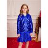 imageGRACE KARIN Girls Sequin Jacket Kids Bomber Zip Outwear Sparkle Fall Costume Top Dress Coat Size 514Royal Blue
