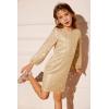 imageGRACE KARIN Girls Sparkly Sequin Formal Dress Long Sleeve Bodycon Fancy Party Dress 514YGold