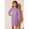 imageGRACE KARIN Girls Sparkly Sequin Formal Dress Long Sleeve Bodycon Fancy Party Dress 514YLight Purple