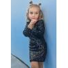 imageGRACE KARIN Girls Sparkly Sequin Formal Dress Long Sleeve Bodycon Fancy Party Dress 514YMulticolor Black