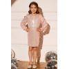 imageGRACE KARIN Girls Sparkly Sequin Formal Dress Long Sleeve Bodycon Fancy Party Dress 514YPink Gold