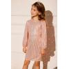 imageGRACE KARIN Girls Sparkly Sequin Formal Dress Long Sleeve Bodycon Fancy Party Dress 514YPink Gold
