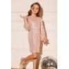 imageGRACE KARIN Girls Sparkly Sequin Formal Dress Long Sleeve Bodycon Fancy Party Dress 514YPink Gold