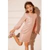 imageGRACE KARIN Girls Sparkly Sequin Formal Dress Long Sleeve Bodycon Fancy Party Dress 514YPink Gold
