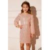 imageGRACE KARIN Girls Sparkly Sequin Formal Dress Long Sleeve Bodycon Fancy Party Dress 514YPink Gold