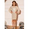 imageGRACE KARIN Girls Sparkly Sequin Formal Dress Long Sleeve Bodycon Fancy Party Dress 514YRose Gold