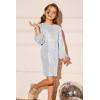 imageGRACE KARIN Girls Sparkly Sequin Formal Dress Long Sleeve Bodycon Fancy Party Dress 514YSilver