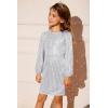 imageGRACE KARIN Girls Sparkly Sequin Formal Dress Long Sleeve Bodycon Fancy Party Dress 514YSilver