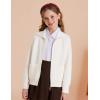 imageGRACE KARIN Girls Sweater Cardigan Uniform Zip Up Knit Fall Kid Jacket Size 614White