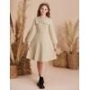 imageGRACE KARIN Girls Sweater Dress Bow Collar Pleated Skirt 614Y Back to School Outfit Knit Fall Winter DressApricot