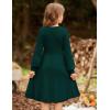 imageGRACE KARIN Girls Sweater Dress Bow Collar Pleated Skirt 614Y Back to School Outfit Knit Fall Winter DressDark Green