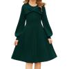 imageGRACE KARIN Girls Sweater Dress Bow Collar Pleated Skirt 614Y Back to School Outfit Knit Fall Winter DressDark Green