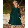 imageGRACE KARIN Girls Sweater Dress Bow Collar Pleated Skirt 614Y Back to School Outfit Knit Fall Winter DressDark Green