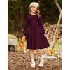 imageGRACE KARIN Girls Sweater Dress Bow Collar Pleated Skirt 614Y Back to School Outfit Knit Fall Winter DressDark Red