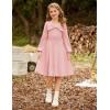 imageGRACE KARIN Girls Sweater Dress Bow Collar Pleated Skirt 614Y Back to School Outfit Knit Fall Winter DressLight Pink