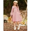 imageGRACE KARIN Girls Sweater Dress Bow Collar Pleated Skirt 614Y Back to School Outfit Knit Fall Winter DressLight Pink