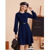 imageGRACE KARIN Girls Sweater Dress Bow Collar Pleated Skirt 614Y Back to School Outfit Knit Fall Winter DressNavy Blue