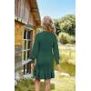 imageGRACE KARIN Girls Sweater Dress Fall Winter Long Sleeve 2 Layer Knitted Dresses Size 614Green