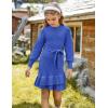 imageGRACE KARIN Girls Sweater Dress Fall Winter Long Sleeve 2 Layer Knitted Dresses Size 614Haze Blue