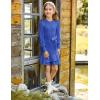 imageGRACE KARIN Girls Sweater Dress Fall Winter Long Sleeve 2 Layer Knitted Dresses Size 614Haze Blue