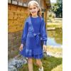 imageGRACE KARIN Girls Sweater Dress Fall Winter Long Sleeve 2 Layer Knitted Dresses Size 614Haze Blue