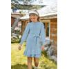 imageGRACE KARIN Girls Sweater Dress Fall Winter Long Sleeve 2 Layer Knitted Dresses Size 614Light Blue