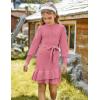 imageGRACE KARIN Girls Sweater Dress Fall Winter Long Sleeve 2 Layer Knitted Dresses Size 614Peach Pink