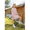 imageGRACE KARIN Girls Sweater Dress Fall Winter Long Sleeve 2 Layer Knitted Dresses Size 614Pink