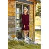 imageGRACE KARIN Girls Sweater Dress Fall Winter Long Sleeve 2 Layer Knitted Dresses Size 614Wine Red