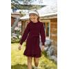 imageGRACE KARIN Girls Sweater Dress Fall Winter Long Sleeve 2 Layer Knitted Dresses Size 614Wine Red