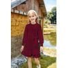imageGRACE KARIN Girls Sweater Dress Fall Winter Long Sleeve 2 Layer Knitted Dresses Size 614Wine Red