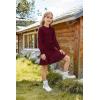 imageGRACE KARIN Girls Sweater Dress Fall Winter Long Sleeve 2 Layer Knitted Dresses Size 614Wine Red