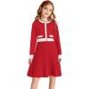 imageGRACE KARIN Girls Sweater Fall Dress Long Sleeve Knit A Line Contrast Casual Winter Dresses 614YChristmas Red