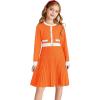 imageGRACE KARIN Girls Sweater Fall Dress Long Sleeve Knit A Line Contrast Casual Winter Dresses 614YOrange