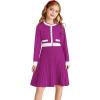 imageGRACE KARIN Girls Sweater Fall Dress Long Sleeve Knit A Line Contrast Casual Winter Dresses 614YRose Purple