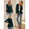 imageGRACE KARIN Long Sleeve Cardigan Sweaters for Women Button Up Knit Blazer Lightweight Business Casual Peplum TopsDark Green