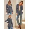 imageGRACE KARIN Long Sleeve Cardigan Sweaters for Women Button Up Knit Blazer Lightweight Business Casual Peplum TopsGrey