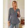 imageGRACE KARIN Long Sleeve Cardigan Sweaters for Women Button Up Knit Blazer Lightweight Business Casual Peplum TopsGrey