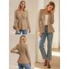 imageGRACE KARIN Long Sleeve Cardigan Sweaters for Women Button Up Knit Blazer Lightweight Business Casual Peplum TopsKhaki