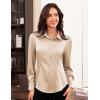 imageGRACE KARIN Satin Blouses for Women Long Sleeve Business Shirt Work Dressy Casual Tops Professional Office OutfitBeige